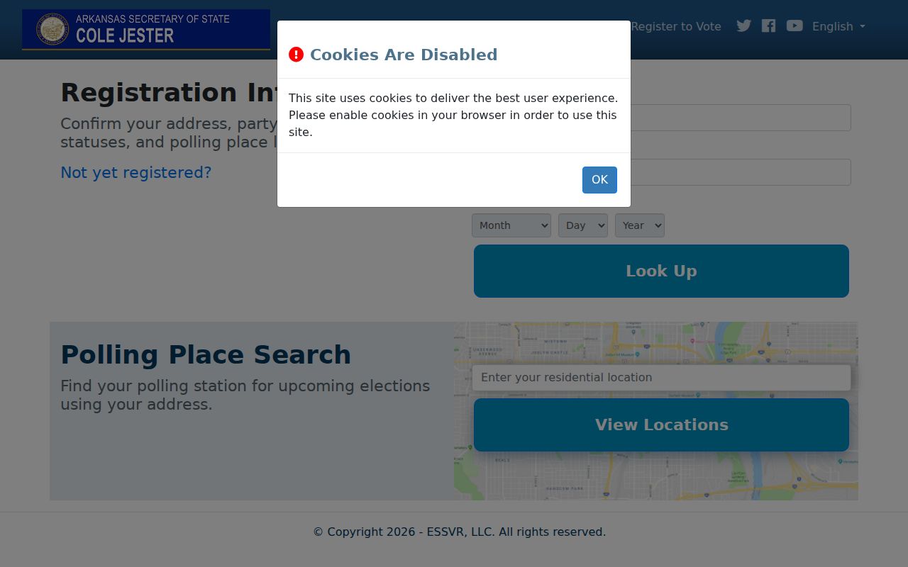 Bella Vista residents directory Arkansas VoterView screen