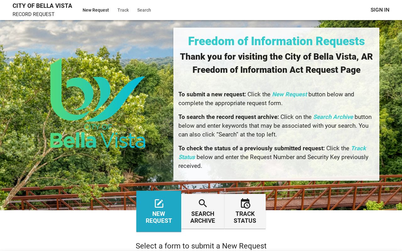 Bella Vista neighbors public records request portal
