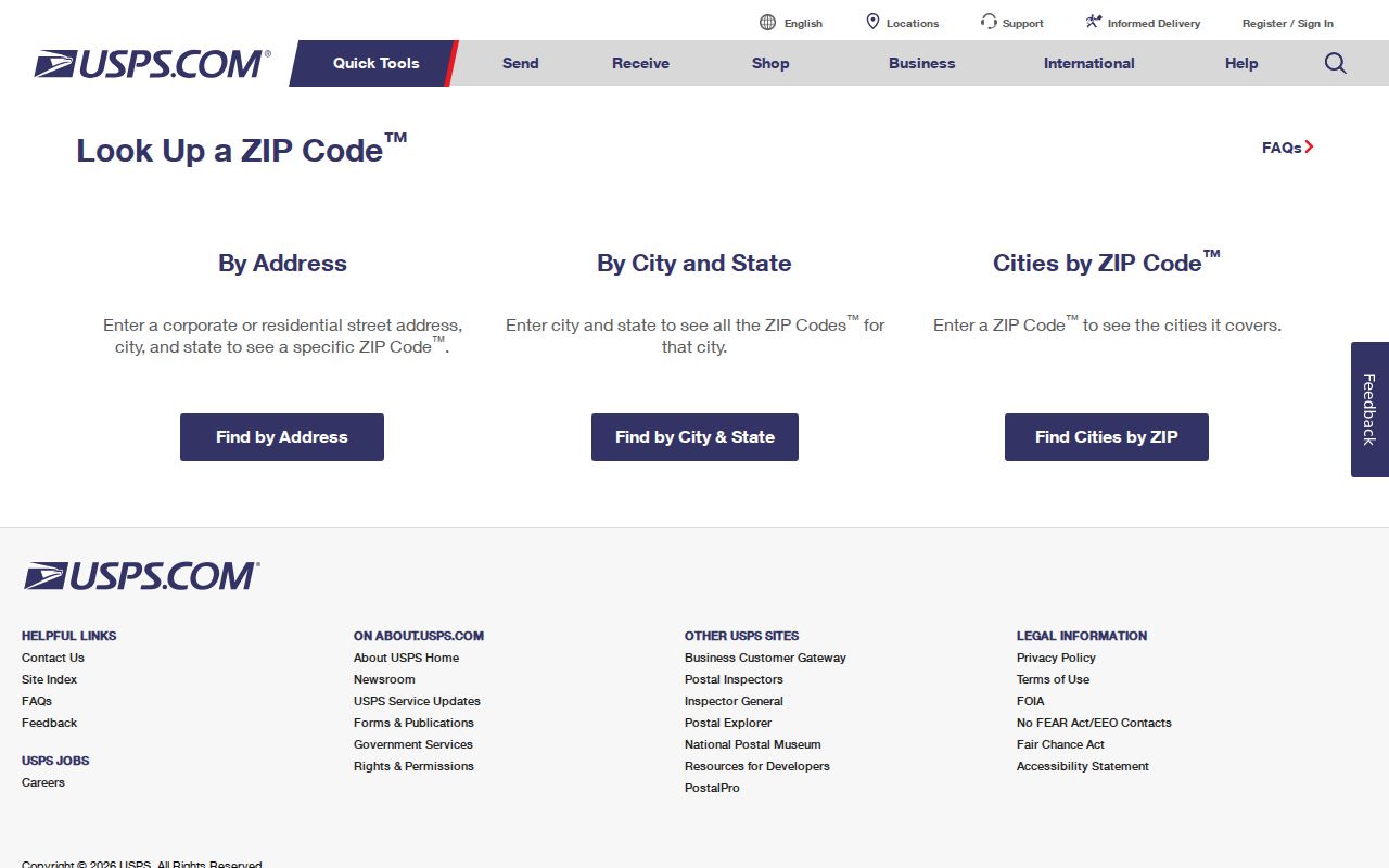 Bella Vista ZIP code directory using the USPS ZIP Code Lookup